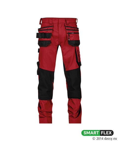 DASSY FLUX NEXT Werkbroek rood/zwart 46