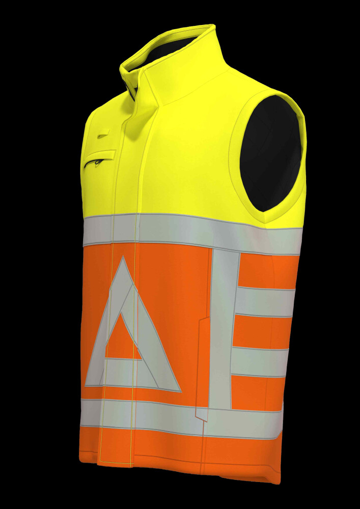 Bodywarmer softshell oranje/geel 4XL
