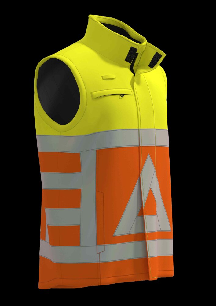 Bodywarmer softshell oranje/geel 4XL