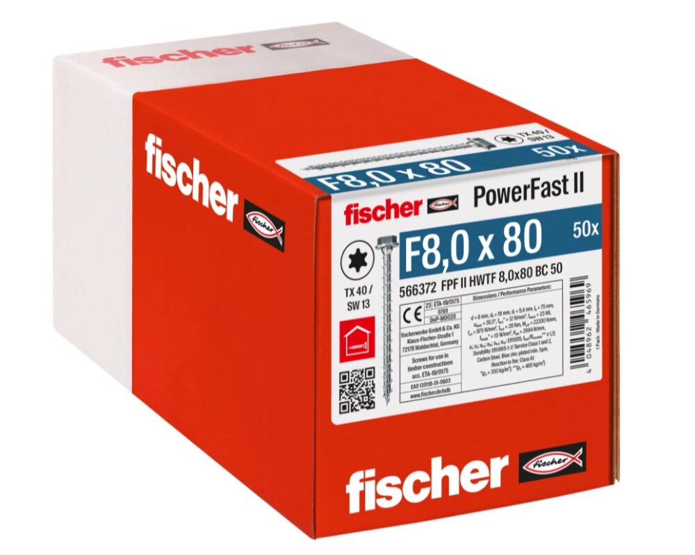 FISCHER Constructieschroef FPF II HWTF 8x80 BC50