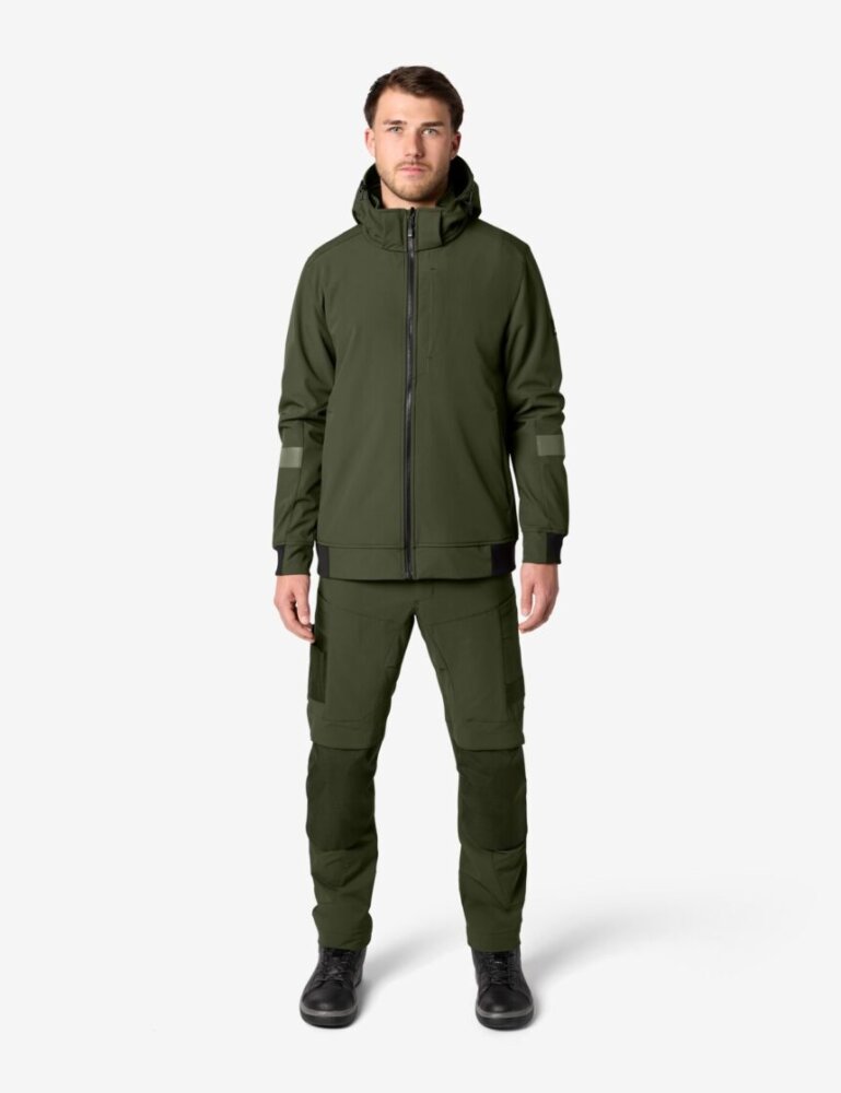 FHB FALKO Softshelljas olijfgroen 5XL