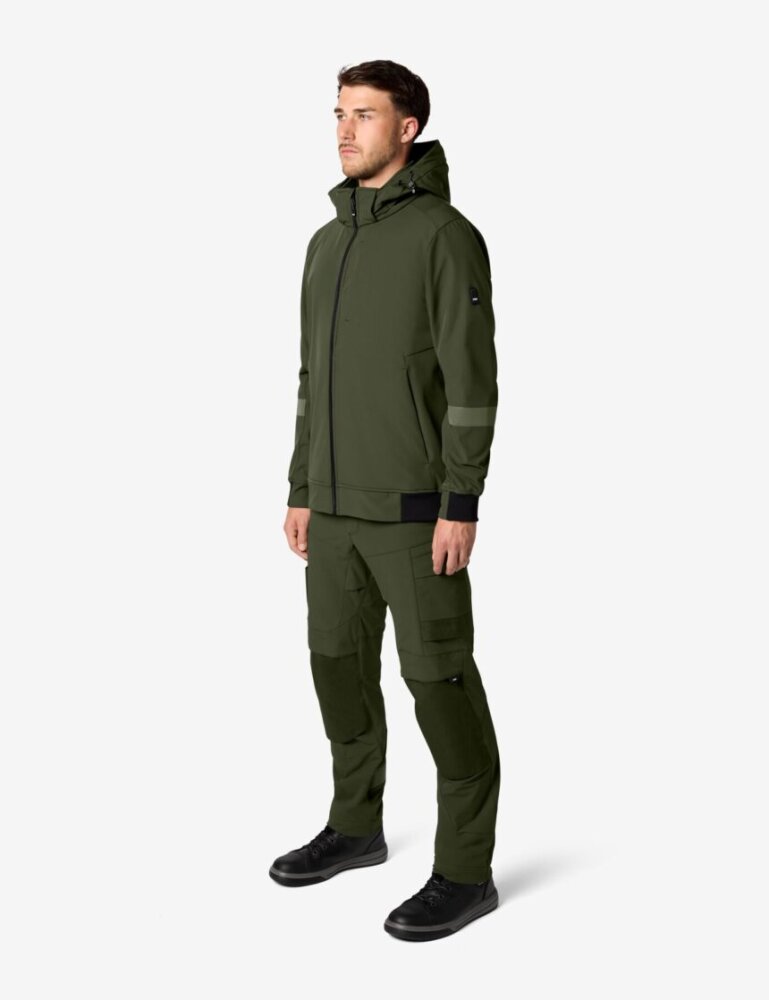 FHB FALKO Softshelljas olijfgroen 5XL