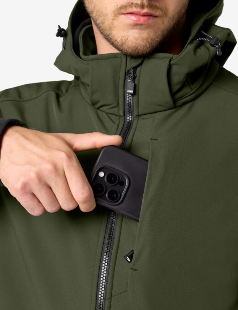 FHB FALKO Softshelljas olijfgroen 5XL