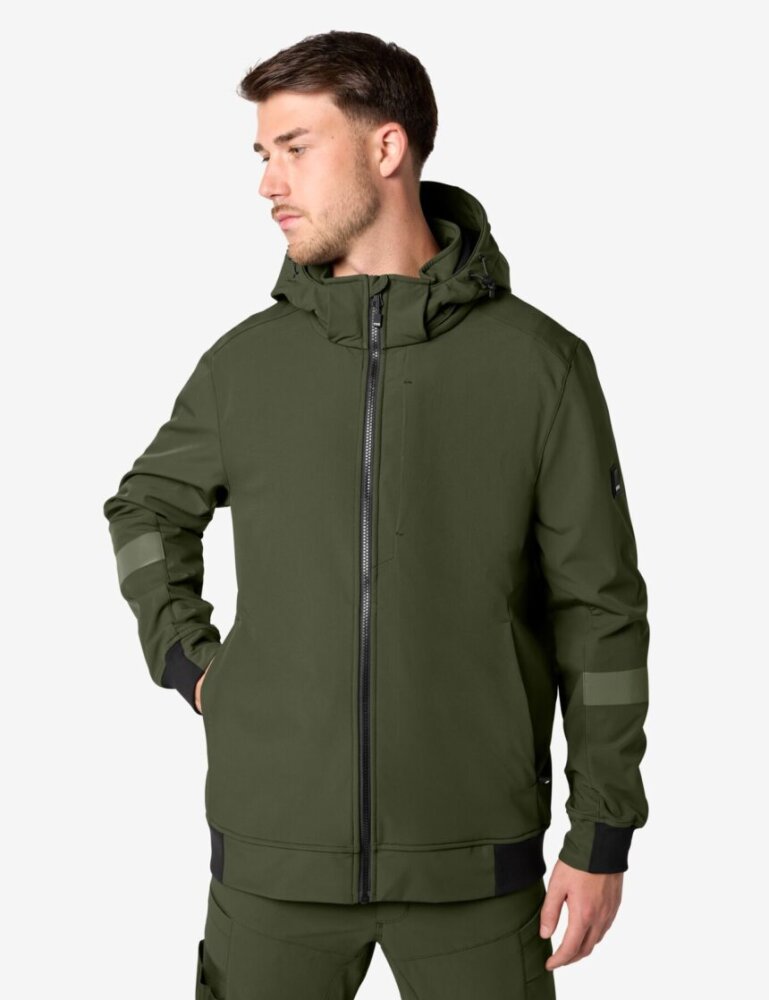 FHB FALKO Softshelljas olijfgroen 5XL