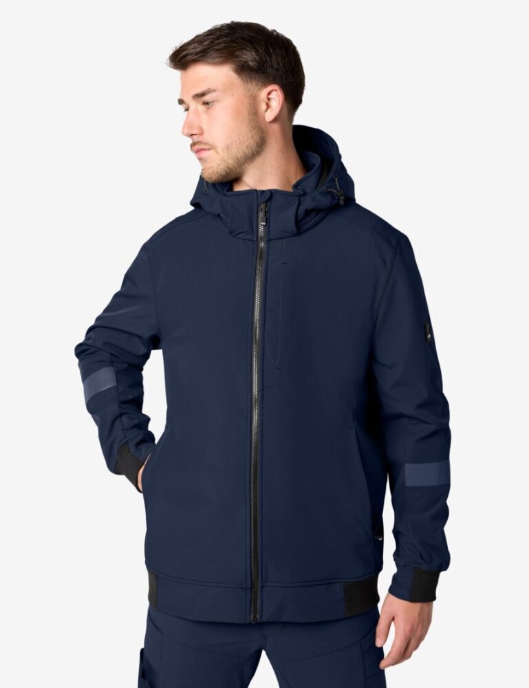 FHB FALKO Softshelljas marineblauw 4XL