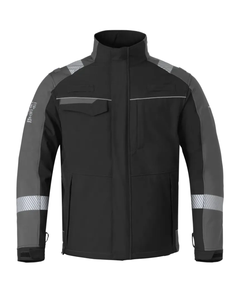 HYDROWEAR Softshell Jefferson multistr. zwart/grijs XS