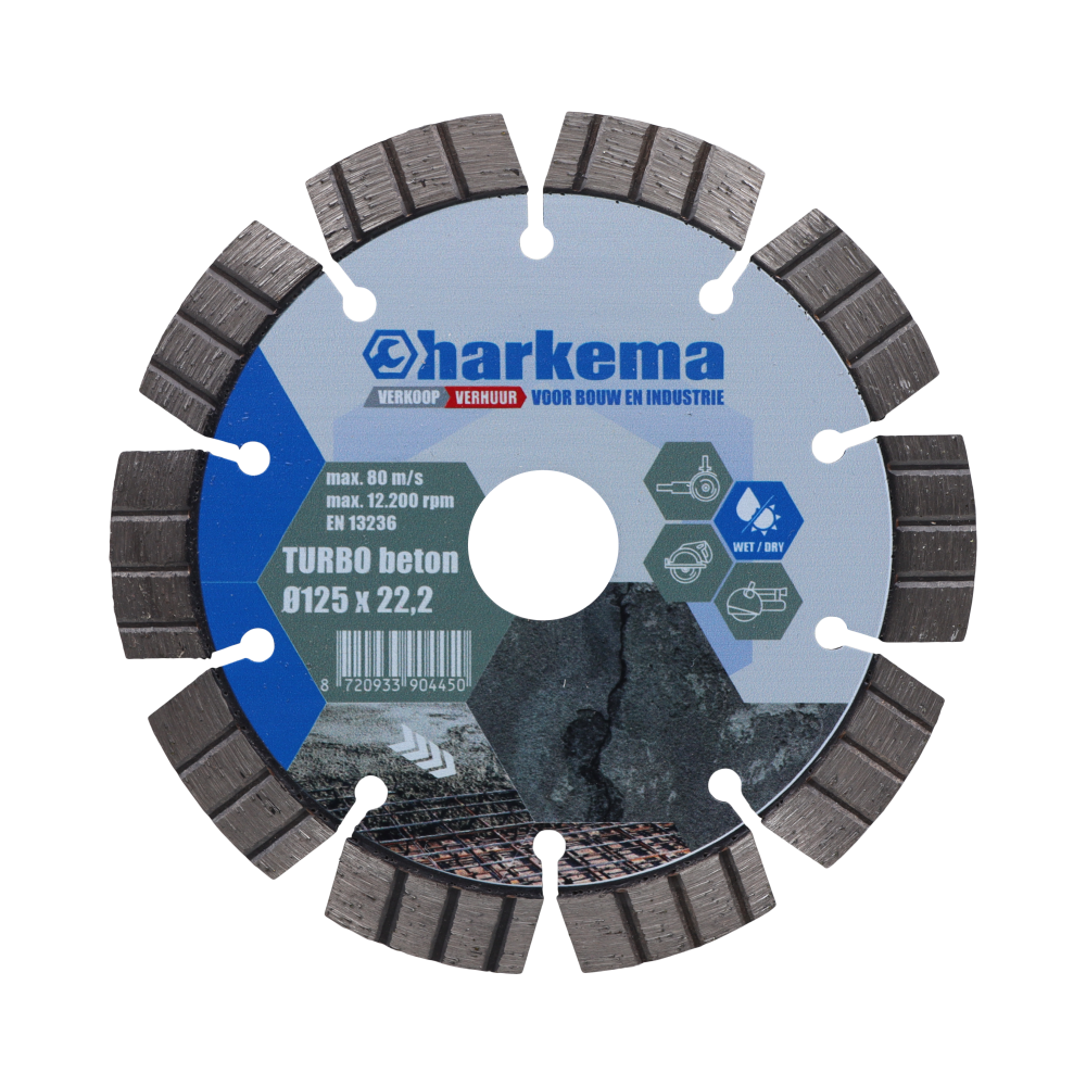 HARKEMA Diamantzaagblad Turbo 125X22.2 BETON