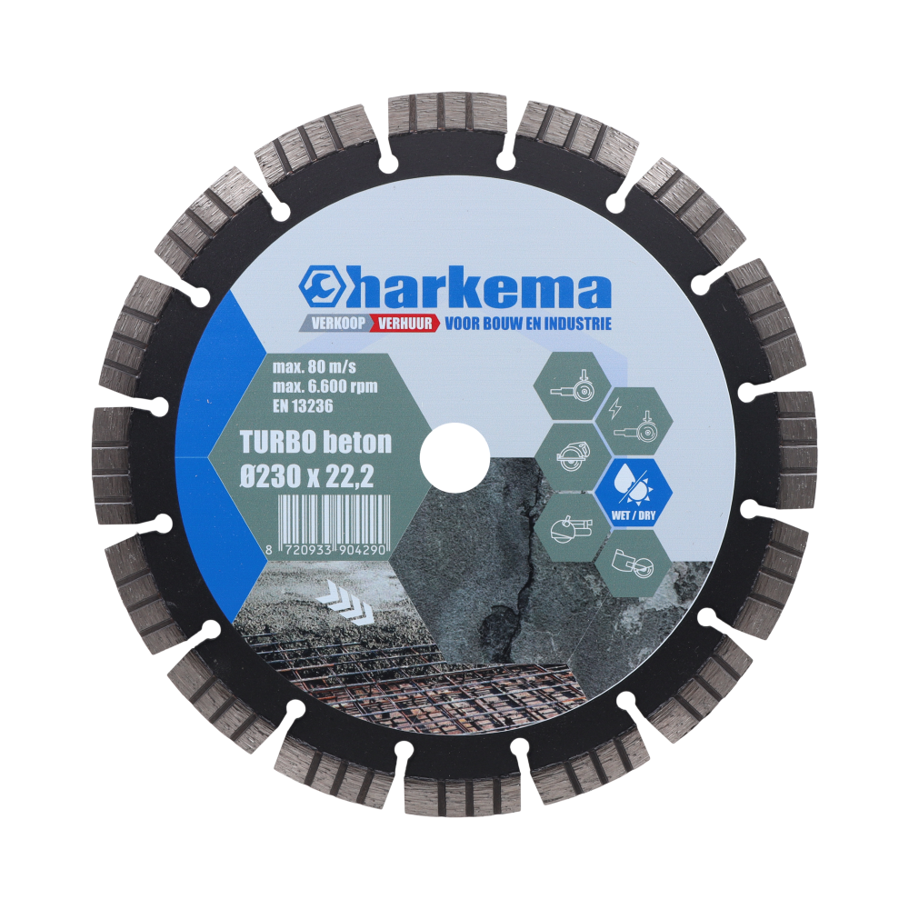 HARKEMA Diamantzaagblad Turbo 230X22.2 BETON