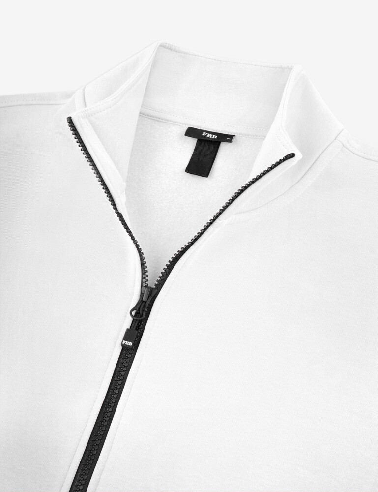 FHB EUGEN Sweatjack zip wit M