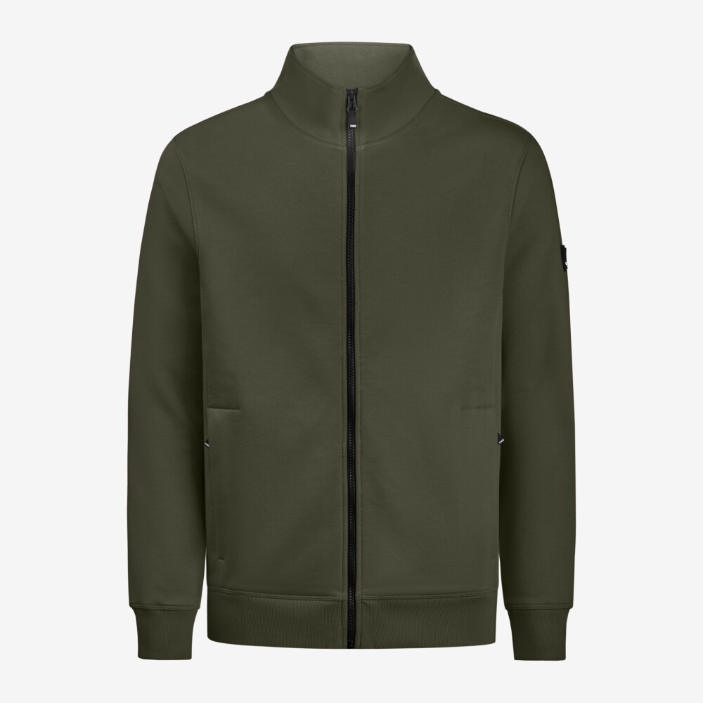 FHB EUGEN Sweatjack zip olijfgroen S