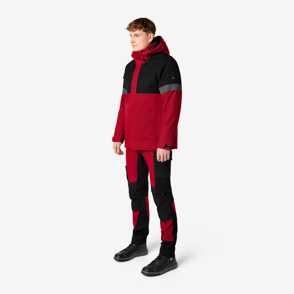 FHB ADRIAN Winterjack rood/zwart 5XL