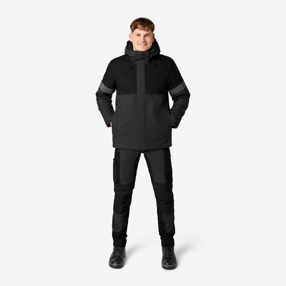FHB ADRIAN Winterjack antraciet/zwart 4XL