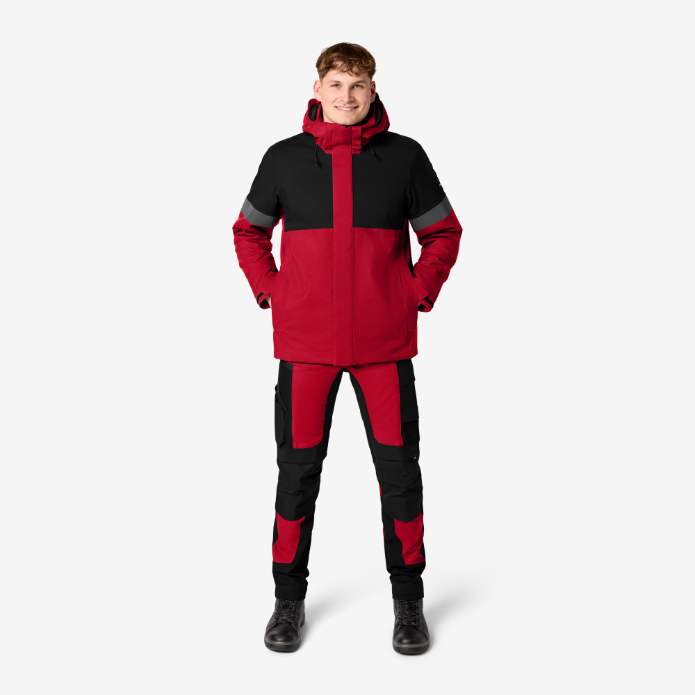 FHB ADRIAN Winterjack rood/zwart 5XL