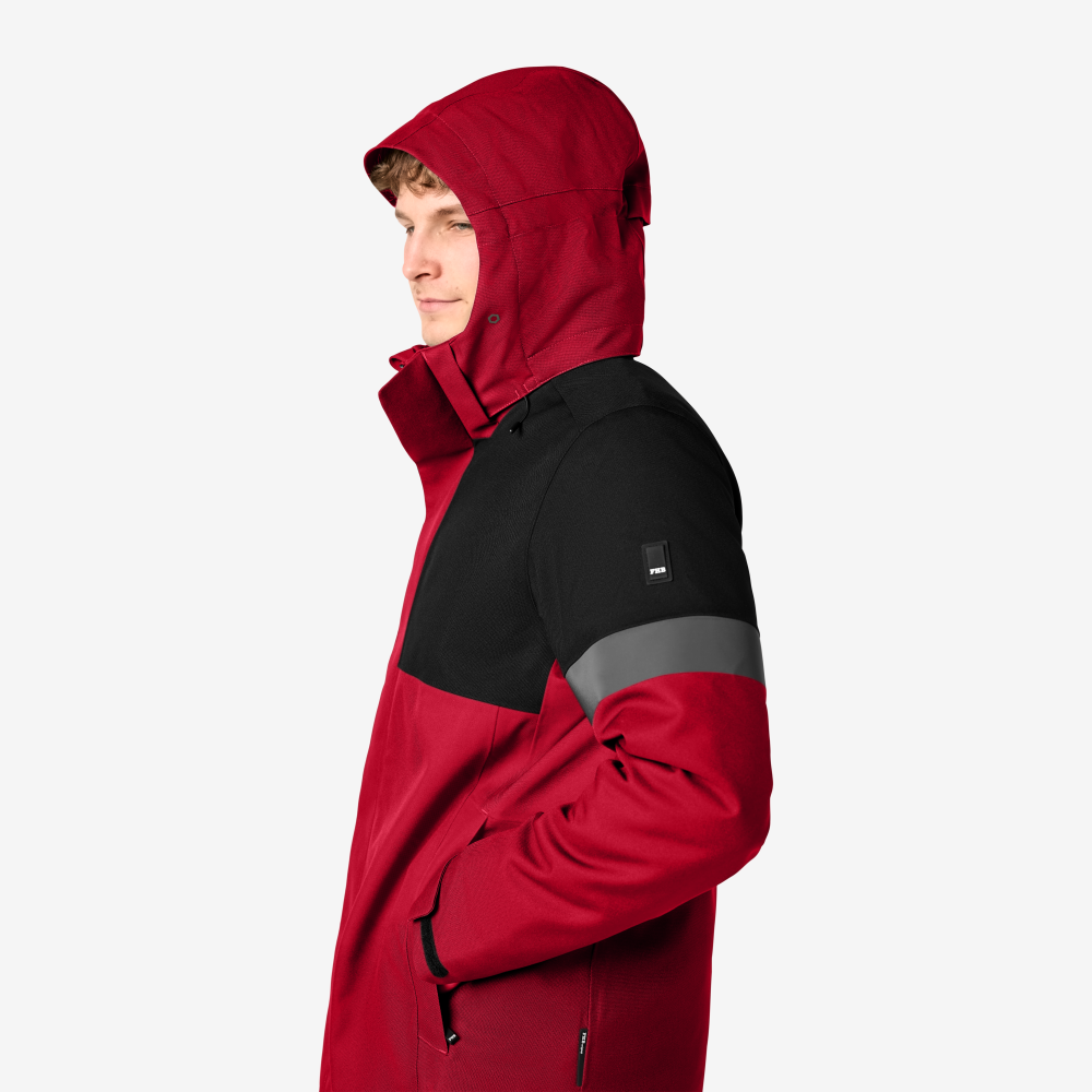 FHB ADRIAN Winterjack rood/zwart 5XL