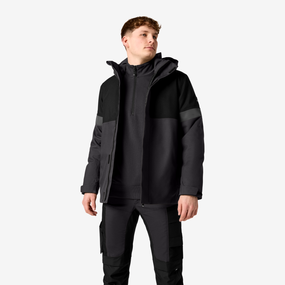 FHB ADRIAN Winterjack antraciet/zwart 4XL