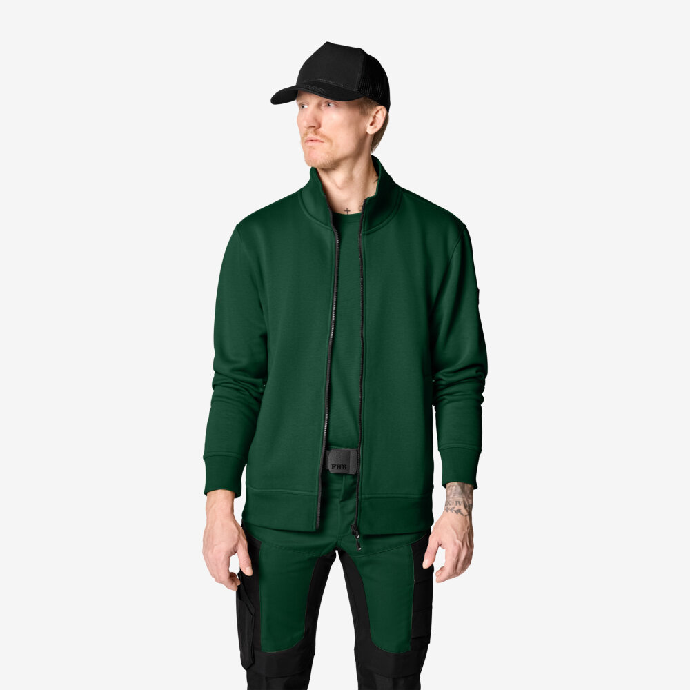 FHB EUGEN Sweatjack zip groen 4XL