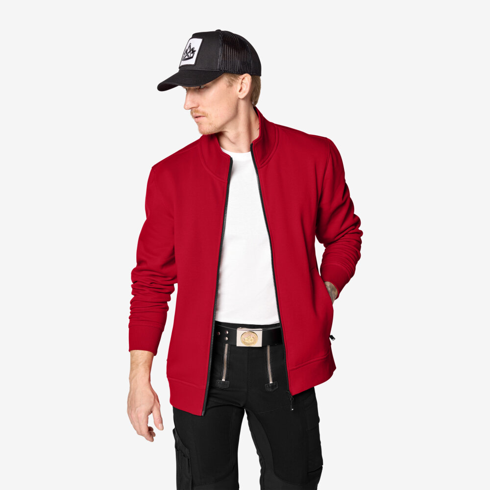 FHB EUGEN Sweatjack zip rood S