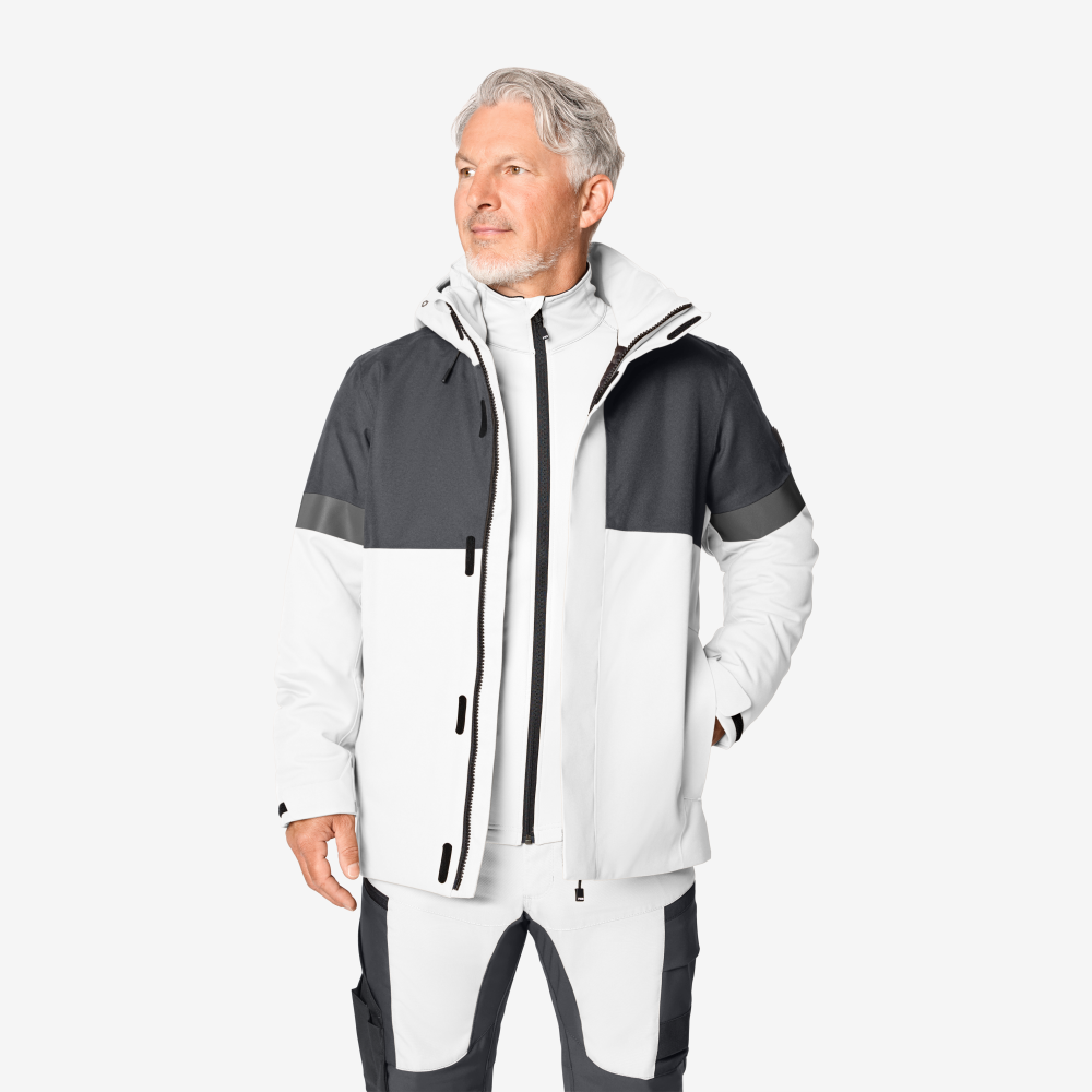FHB ADRIAN Winterjack wit/antraciet L