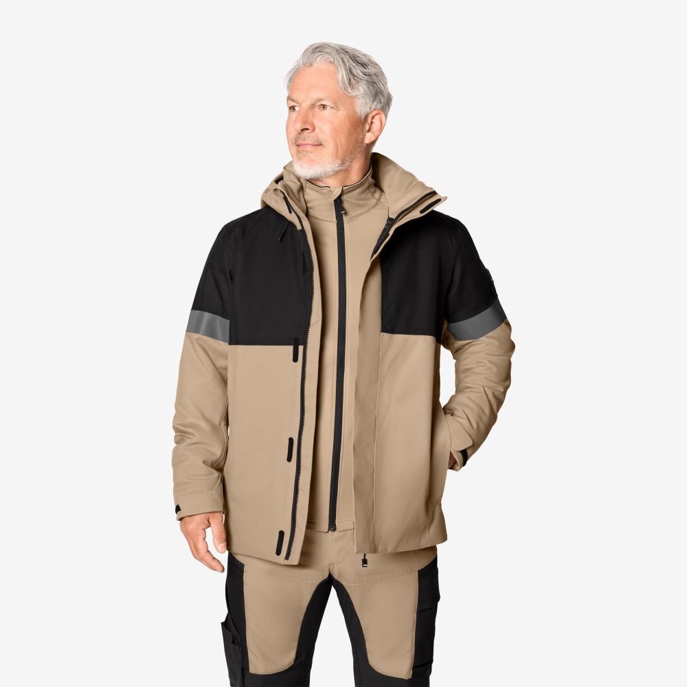 FHB ADRIAN Winterjack beige/zwart L