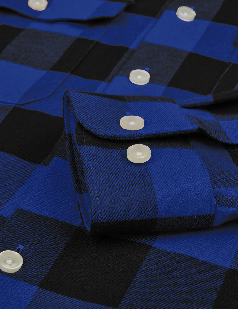 FHB HORST Overhemd koningsblauw/zwart 5XL