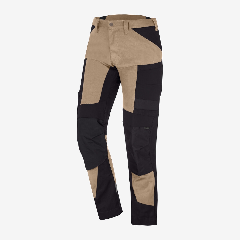 LEO Werkbroek elastisch beige/zwart 94
