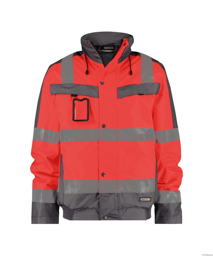 DASSY LIMA Winterjas HIGH-VIS fl.rood/grijs M