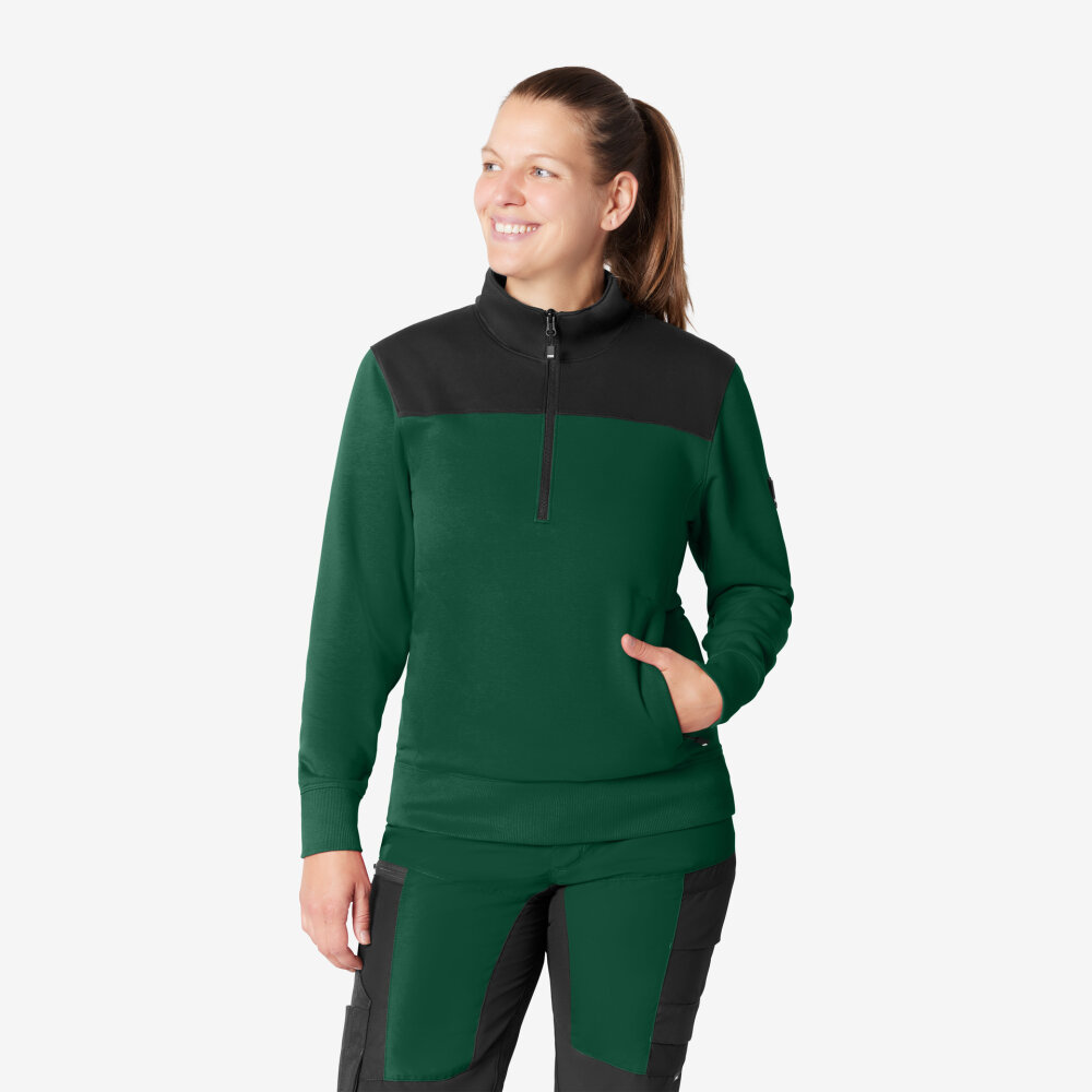 FHB ROB Sweatshirt zipper groen/zwart 4XL