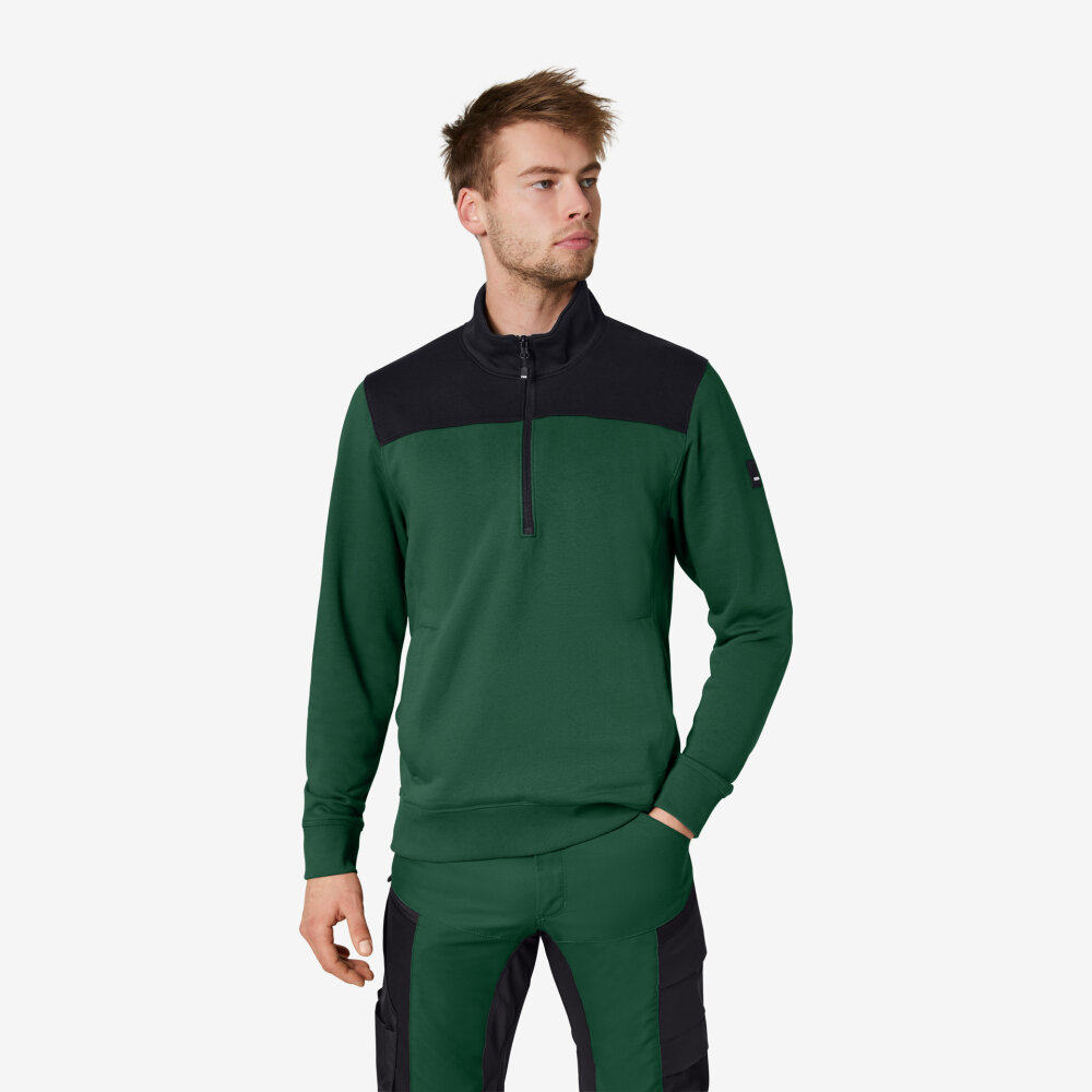 FHB ROB Sweatshirt zipper groen/zwart 4XL