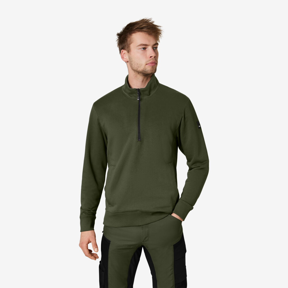 FHB KALLE Sweater zip olijfgroen XL