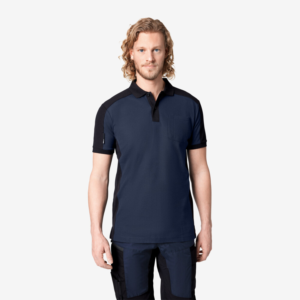 FHB KONRAD Poloshirt marine/zwart 3XL