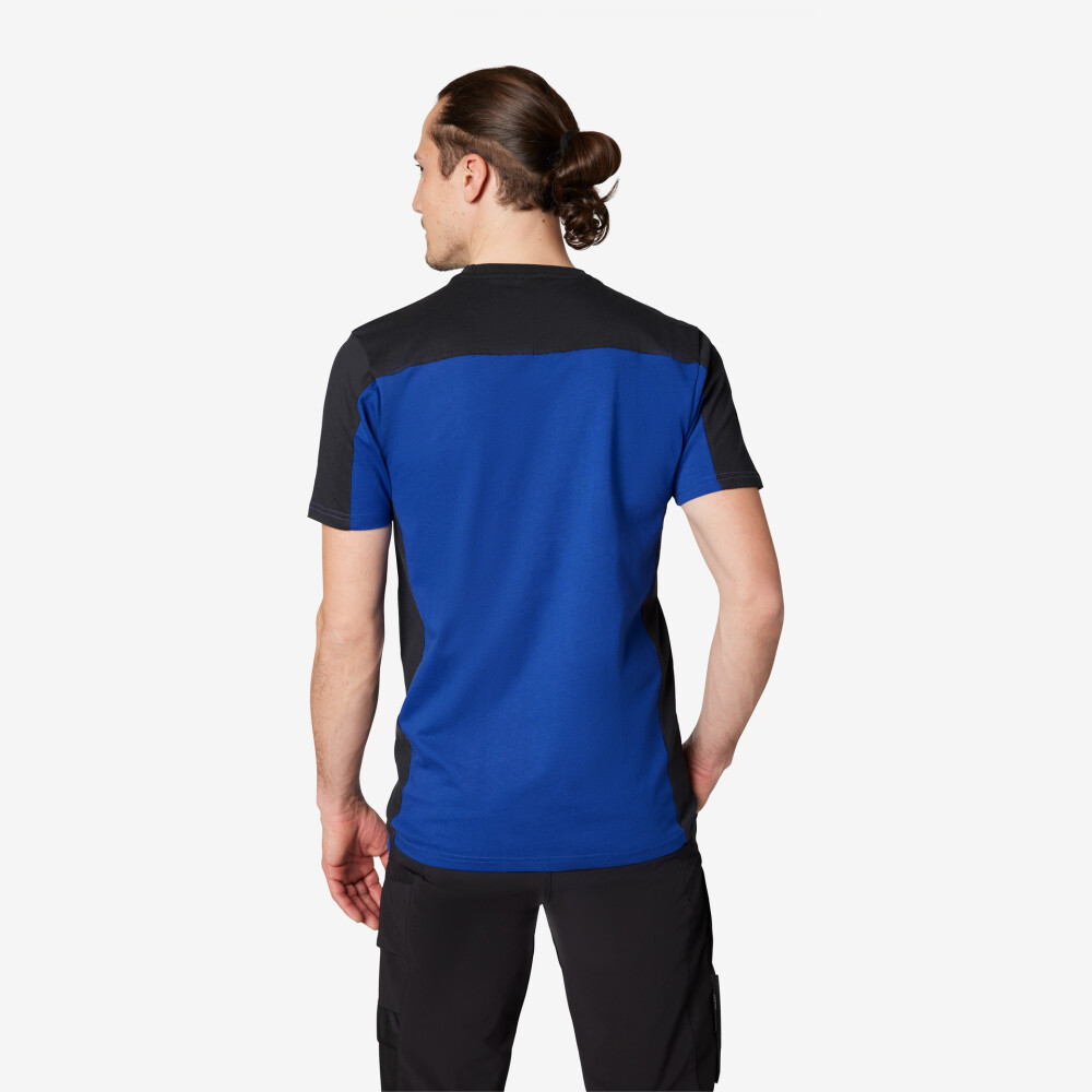 FHB MARC T-shirt korenblauw/zwart 2XL