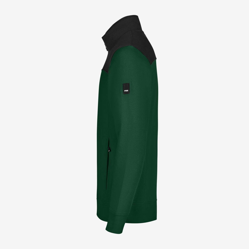 FHB ROB Sweatshirt zipper groen/zwart 4XL